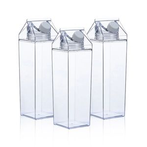 Set of 3 Acrylic Milk Carton Water Bottles *New* 17oz